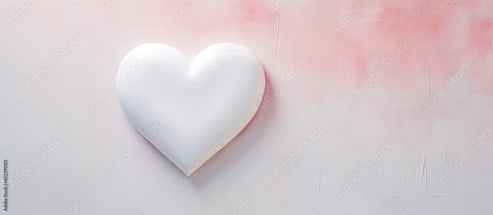 Heart with memories etched in its depth isolated pastel background Copy space