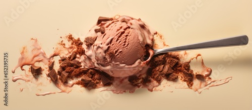 Chocolate ice cream served ...