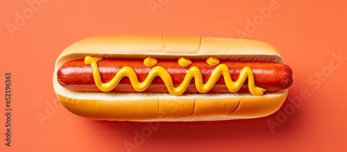 Breakfast Hot dog on black ...