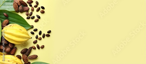 Copy space with green and y...