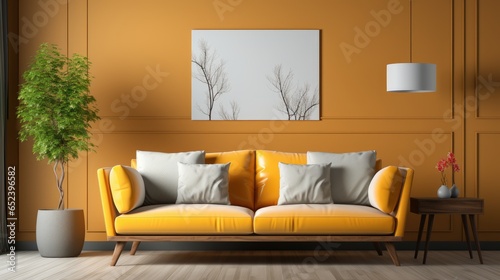 Mock up poster frame in Living RoomTraditional Style  Mockups Design 3D  HD