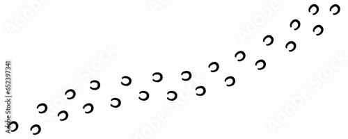 Path footprints of shod horse, pony. Track of horseshoes of donkey, mule. Shod hooves. Silhouette. Horse trail. Black Vector isolated on white. For print, textile, postcard, design, games, pet store.