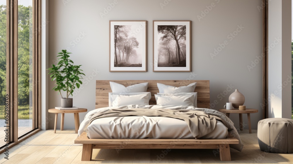 Wall mock up inBedroomTropical in Monochromatic Color , Mockups Design 3D, HD Wall mock up inBedroomTropical in Monochromatic Color , Mockups Design 3D, HD