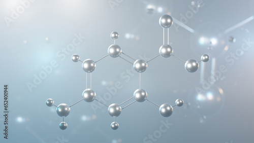4-aminosalicylic acid molecular structure, 3d model molecule, antituberculosis agents, structural chemical formula view from a microscope