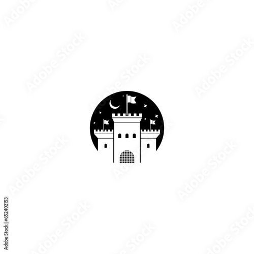Castle symbol icon isolated on white background