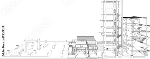 3D illustration of industrial building