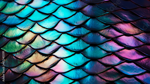  Colorful, holographic, neon, rainbow reptile skin pattern photo