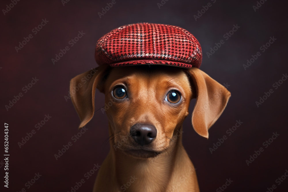 cute dog animal wearing a hat