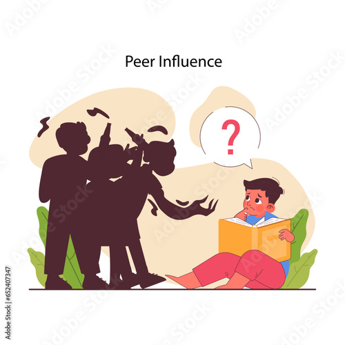 Children socialization. Peers negative or positive influence on kid behavior