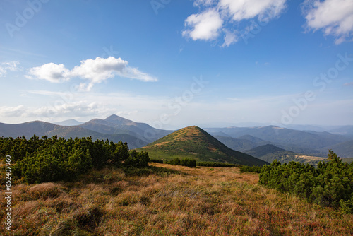 sharp rocks of Shpytsi Mountain in Chornohora mountain range photo