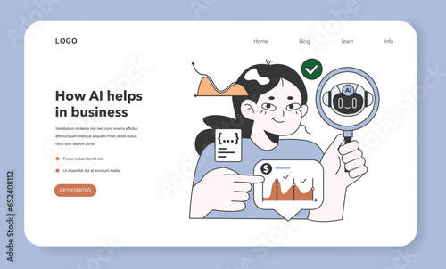 Help of Artificial intelligence for business web banner or landing page.
