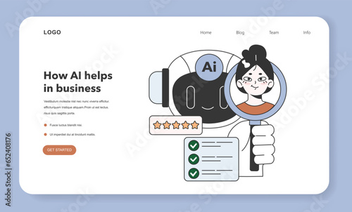 Help of Artificial intelligence for business web banner or landing page.