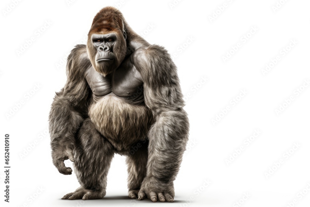 gorilla isolated on white background in studio shoot gorilla isolated on white background in studio shoot