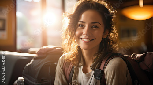 portrait of a woman in cafe