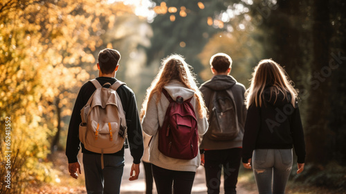 Young walking people outside