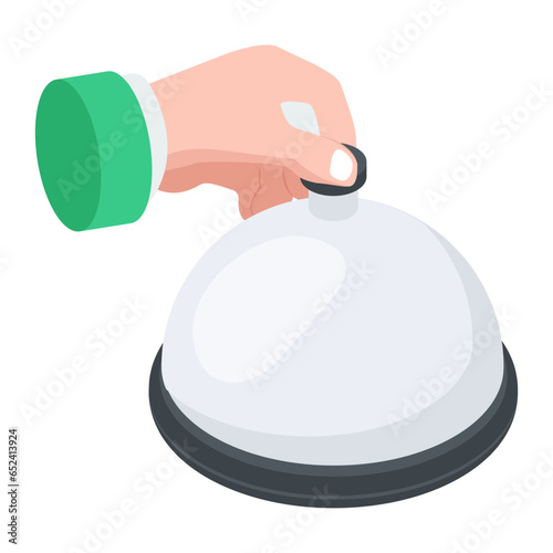 Food Serving and Restaurant Accessories Isometric Icons

