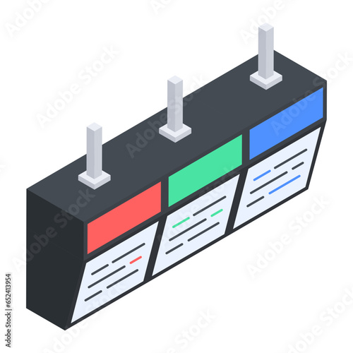 Food Serving and Restaurant Accessories Isometric Icons

