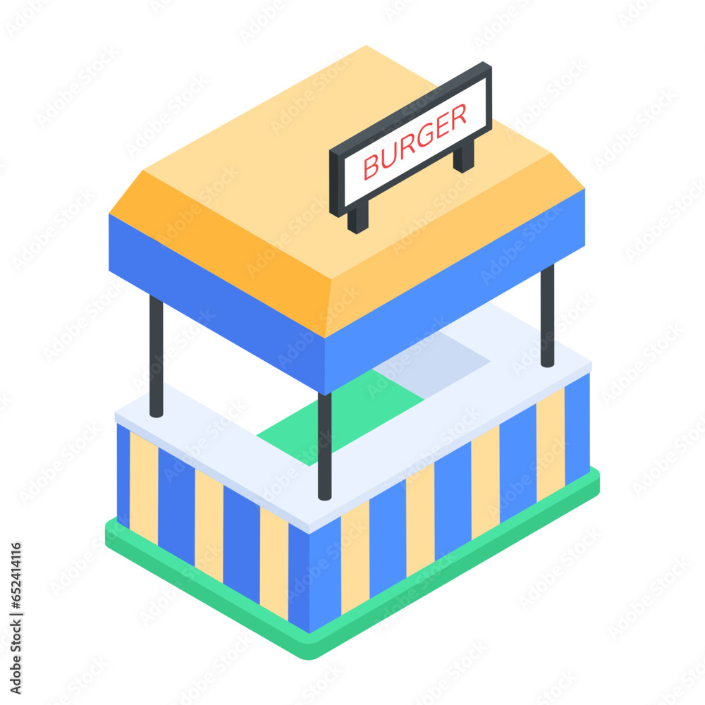 An isometric icon of stall An isometric icon of stall