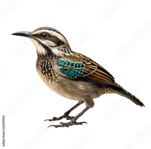 Long-tailed Ground Roller bird isolated on transparent background. Concept of wildlife.