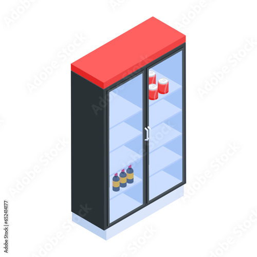 Food Serving and Restaurant Accessories Isometric Icons

