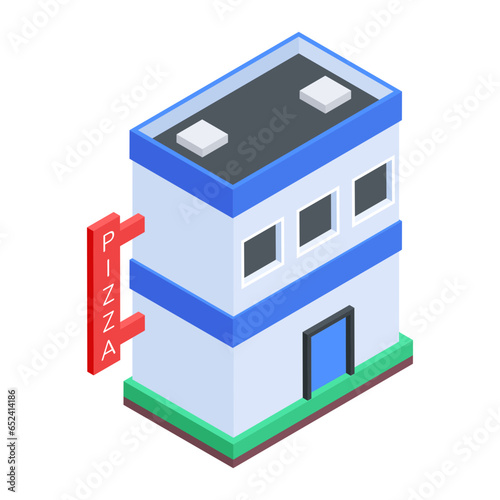 Get this isometric icon of restaurant table 