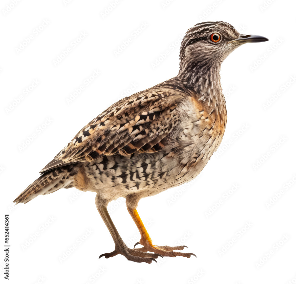 Obraz premium Plains Wanderer bird isolated on transparent background. Concept of wildlife.