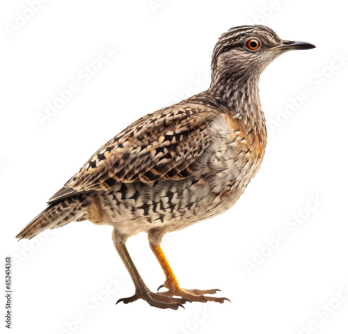 Plains Wanderer bird isolated on transparent background. Concept of wildlife.