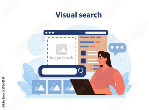 Visual search engine. Ai, self-learning computing system processing data