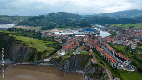vista aérea del municipio de Zumaya en el País Vasco, España photo