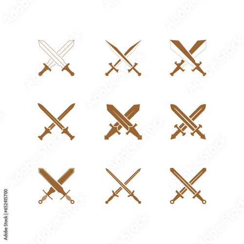 set of sword vector icon