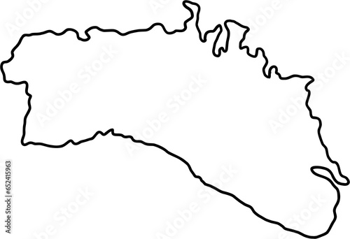 doodle freehand drawing of menorca island map. photo