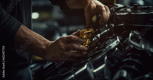 close up of a person holding a oil