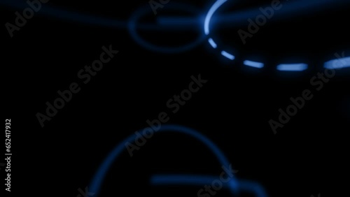 
Basketball court animation. Glowing lines forming a basketball court. Top View. Seamless loop.