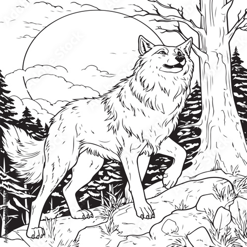 werewolf full moon coloring page