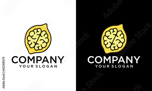 Logo of a fruit style brain. This logo is suitable for many purpose as healthy food, brainstorm team, creators, artists and more.