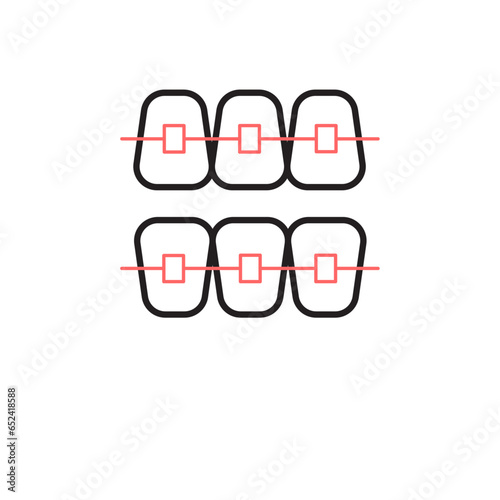Braces, Orthodontics icon.