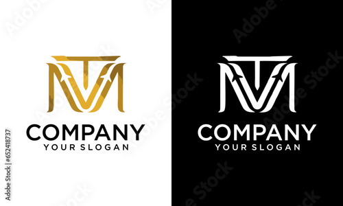 TVM or VTM monogram vector logo. Three letters logo combined. Logo for product, brand, business, company, and organization