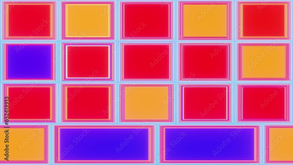 Abstract gradient of colored rectangles flickering as a background for a nightclub 3d render. Vj loop disco dance music Dj backdrop overlay Abstract gradient of colored rectangles flickering as a background for a nightclub 3d render. Vj loop disco dance music Dj backdrop overlay