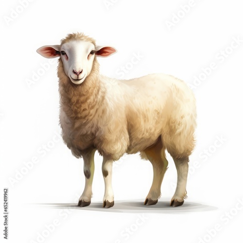sheep drawing on white background.