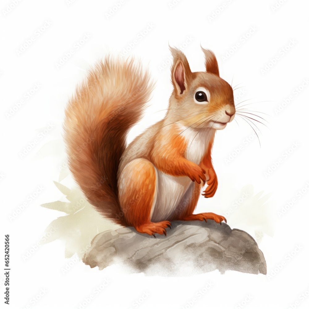Obraz premium squirrel drawing on white background.