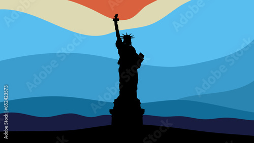Statue of Freedom flat illustration