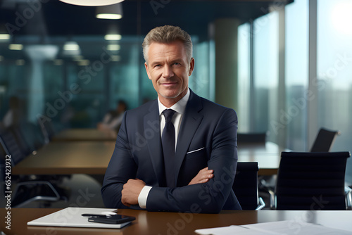 Business man sitting in a boardroom during a meeting