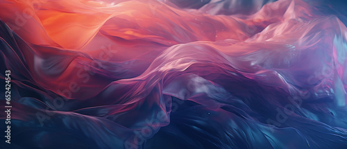 Abstract background with red and blue flowing fabric