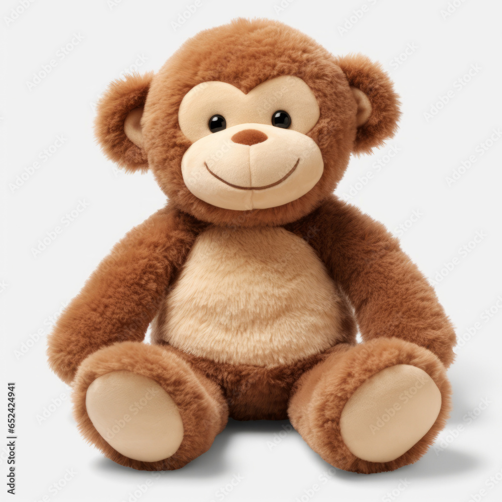 Toy monkey on white background
