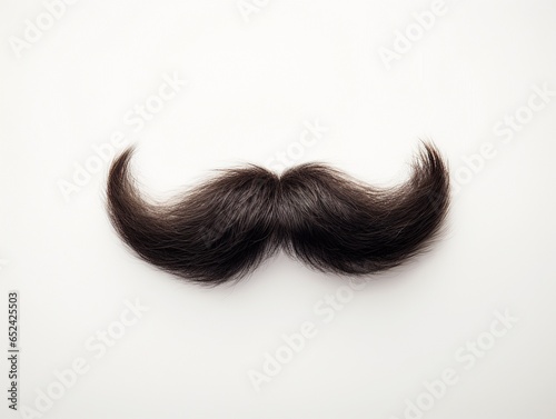 Red brown mustache isolated on white, facial hair props.