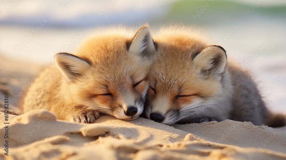 Obraz premium red fox cub