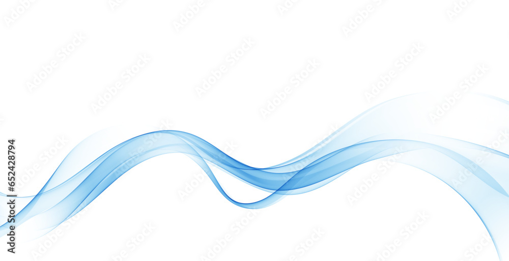 Blue wavy abstract wave flow on white background. - obrazy, fototapety, plakaty 