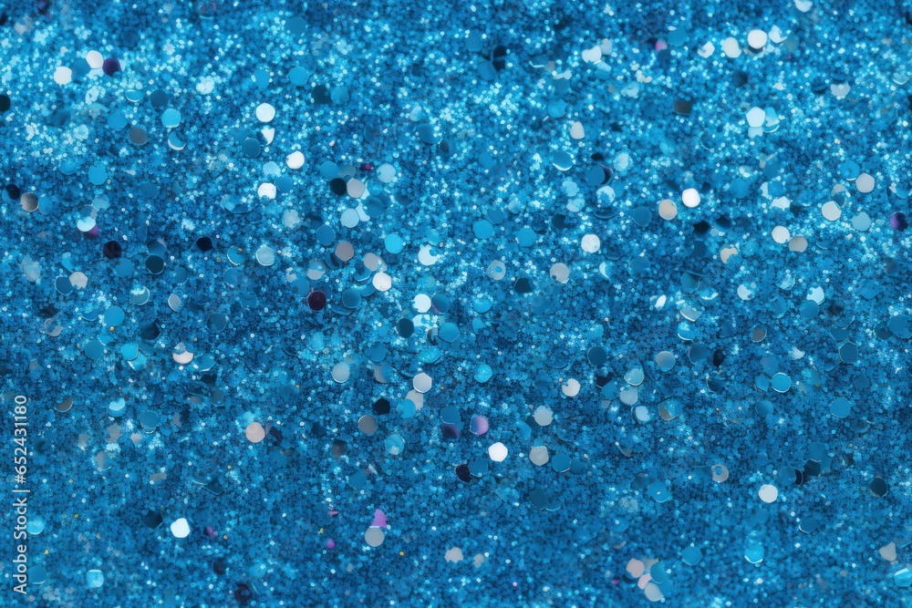 Obraz premium Blue glitter seamless pattern, abstract background with defocused lights.