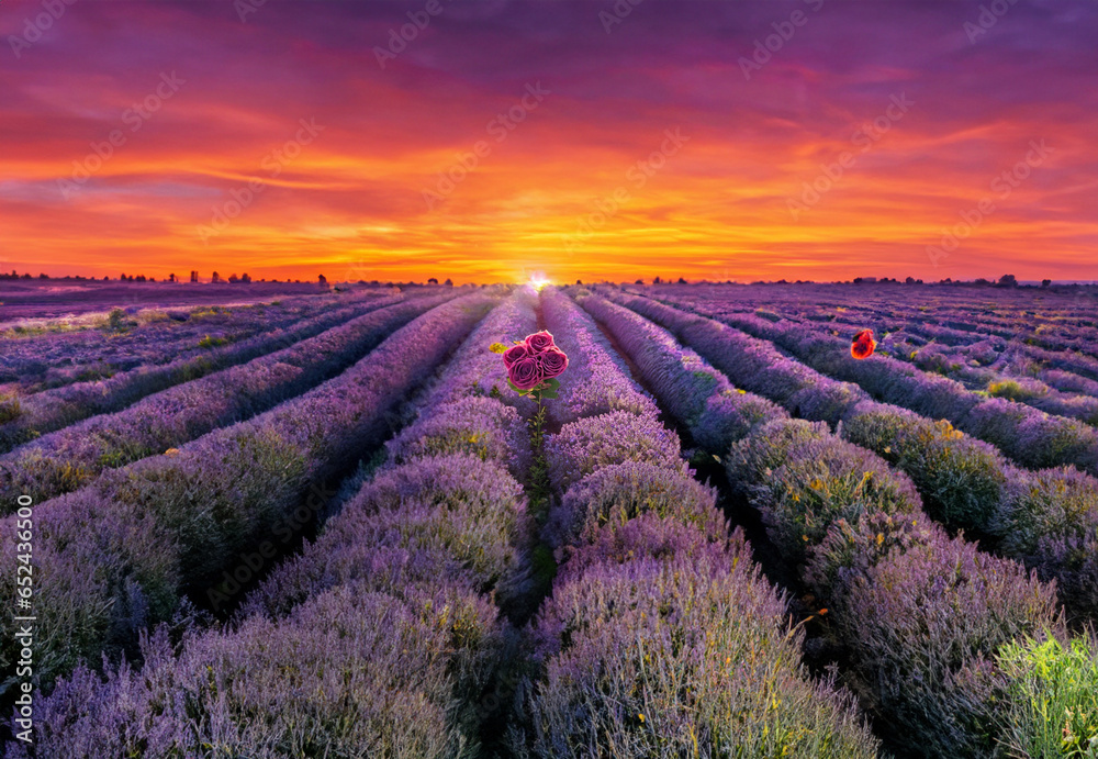 Rose with lavende