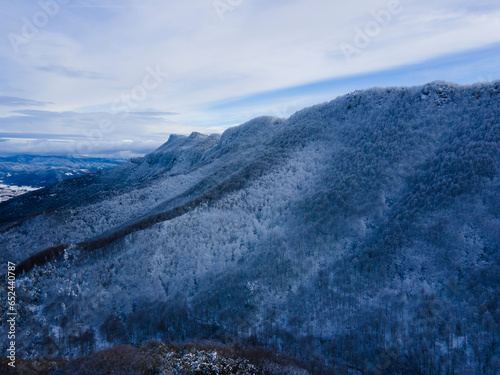 Scene of the snowfall in Bracons, La Garrotxa, Girona, Spain photo